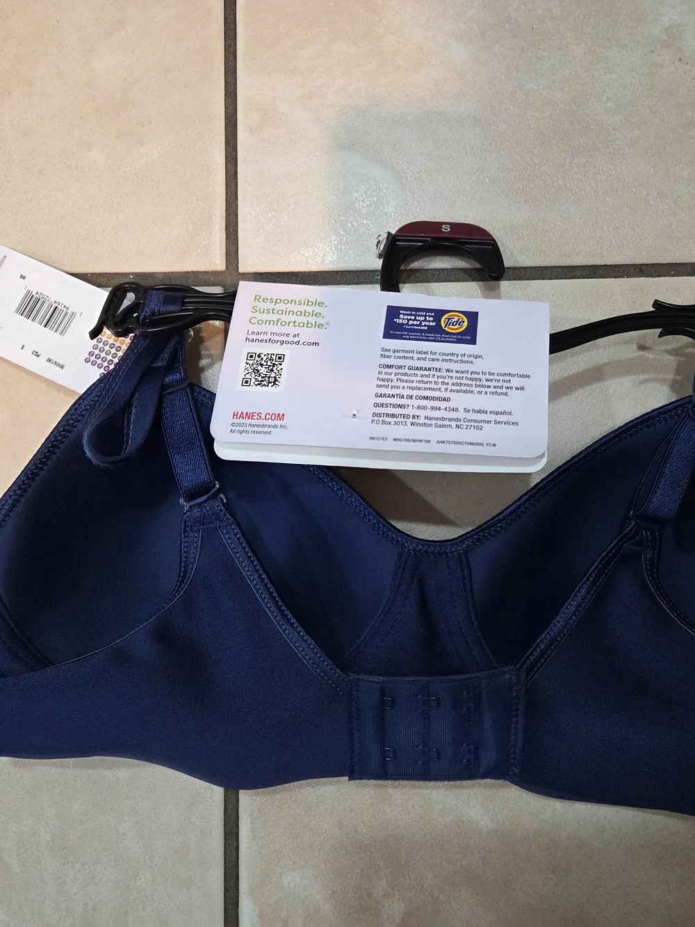 Hanes Navy Shape & Support Wireless Undershirt Bra